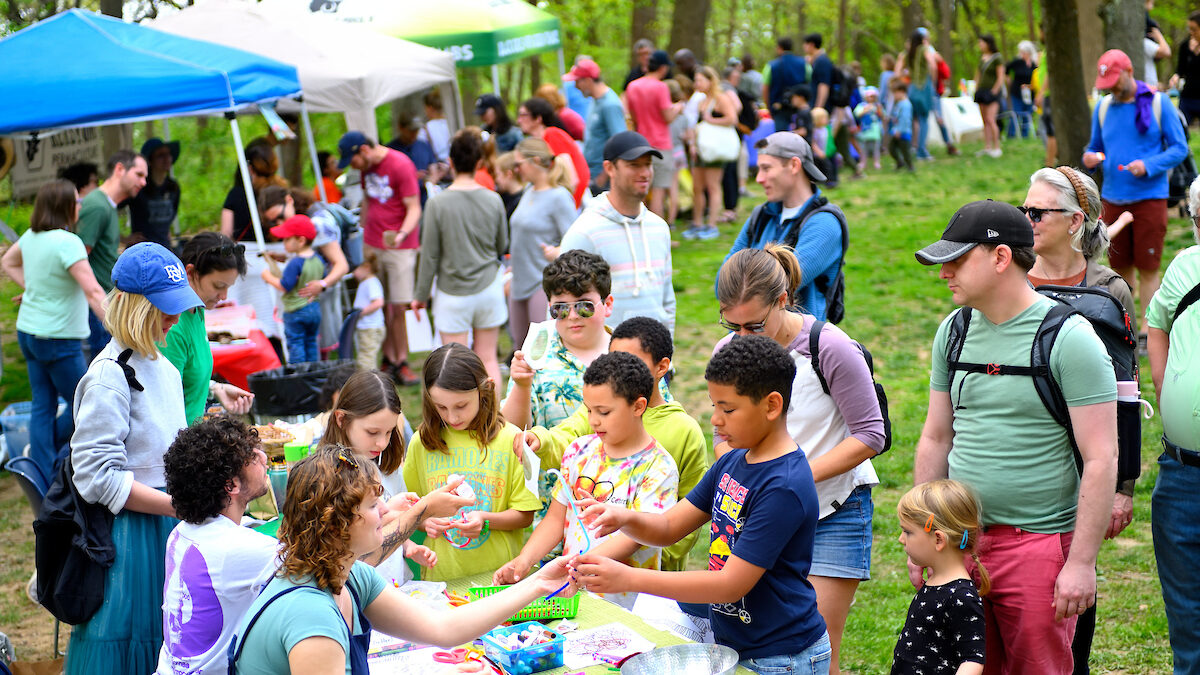 Families enjoy Earth Day at the Schuylkill Center for Environmental Education on April 22, 2023. Hundreds of families turned out for the annual Naturepalooza.